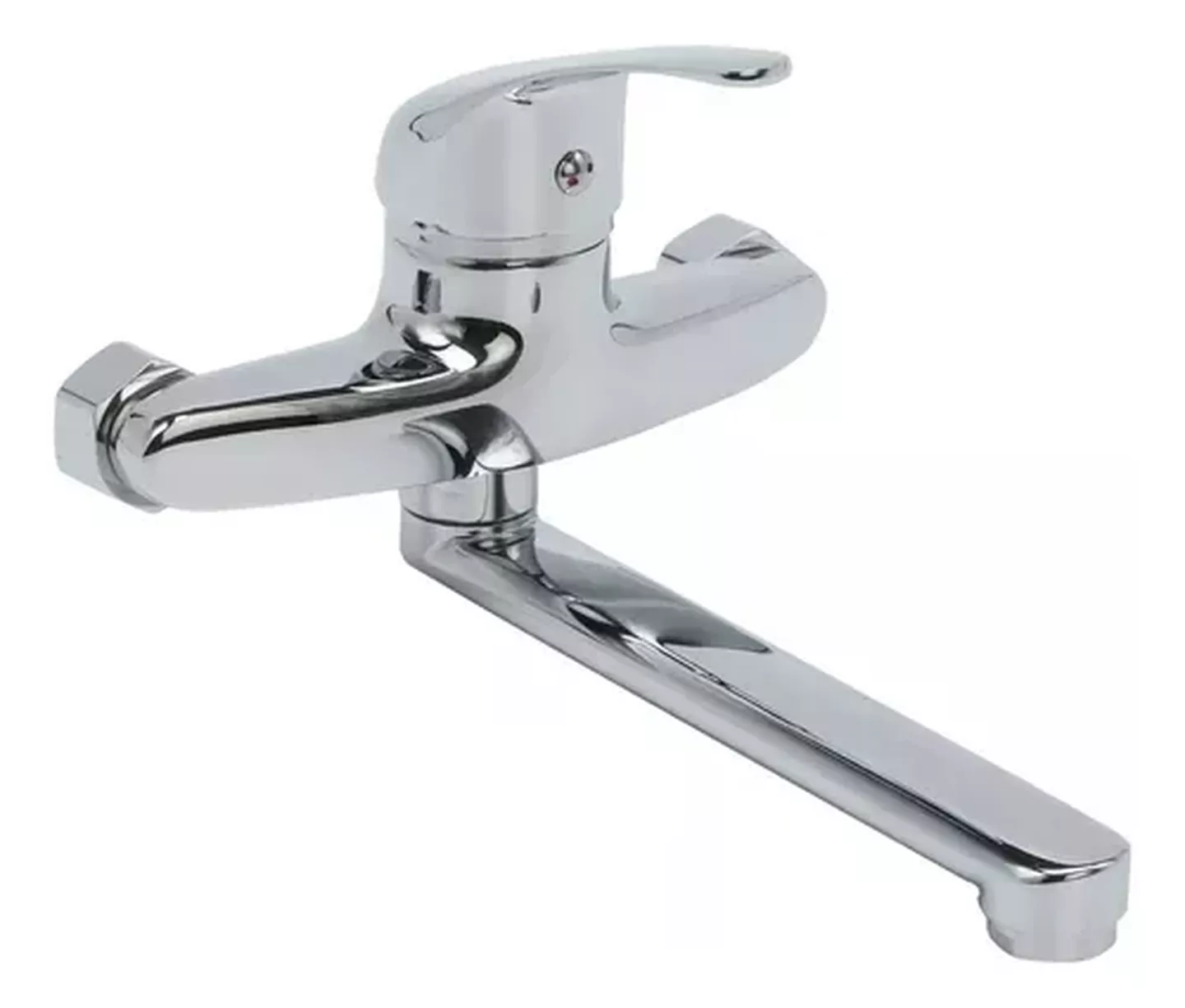 Grifería de Cocina y Lavadero Monocomando de Pared KRUMM Acqua Cromo